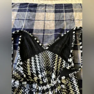 Zara Short pinafore-style dress black and white houndstooth thumbnail 10