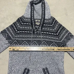 Artesania Alpaca Hooded Sweater Peru Full Zip Fair Isle Southwestern SZ M thumbnail 4