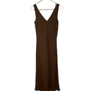 Eliza J Brown Sleeveless V-Neck Embellished Beaded Waist Maxi Dress Women Sz 4 thumbnail 2