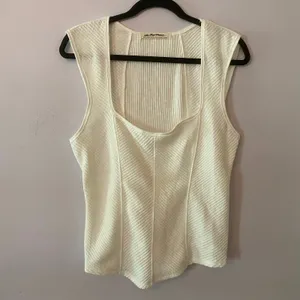 We The Free Boss Babe White Ribbed Sleeveless Tank Boho Layering Women's size XL thumbnail 2