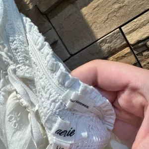 Aerie White Eyelet Crossover/Halter Dress Size L thumbnail 4