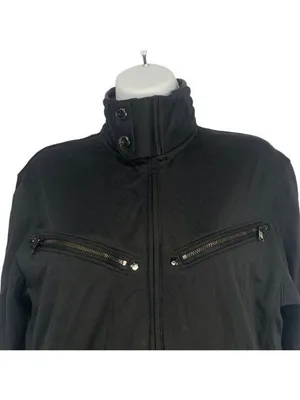 Ralph Lauren Womens Black Jacket Full-Zip Mock Neck Lightweight Casual Size S thumbnail 2
