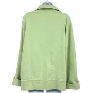 Pilcro Pullover Sweatshirt Women S Green V Neck Collar‎ Fleece Anthropologie thumbnail 5