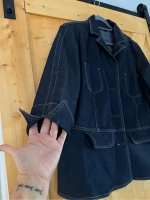 Apostrophe Woman Dark Wash Denim Jacket Size 20W Button Front Stretch Plus Size thumbnail 2