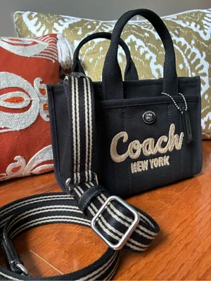 Coach Cargo Embroidered Tote Crossbody Bag 20, NWT, Black / Silver thumbnail 15