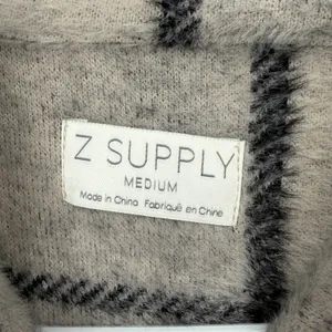 Z‎ SUPPLY Women Medium Gray Plaid Fuzzy Shacket Shirt Jacket Oversized thumbnail 5