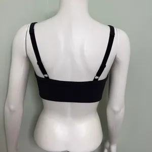 Aerie Black Ribbed Offline Sports Bra Small thumbnail 4