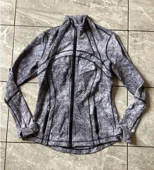 Lululemon Define Jacket Size 10 Black White Space Dye Full Zip Yoga Running Coat thumbnail 1