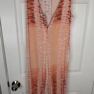 Sz S Tart $108 MSRP NWOT Rayon Peach Tie Die Jumpsuit thumbnail 4