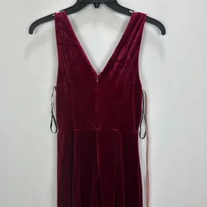 Lulus Beautiful Evenings Wine Red Velvet Twist-Front Maxi Dress Formal Small NWT thumbnail 11