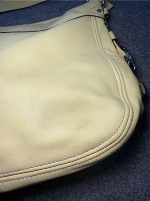 Vintage Coach Zoe Large Leather Hobo Buckle Shoulder Bag F12669 in Yellow thumbnail 3