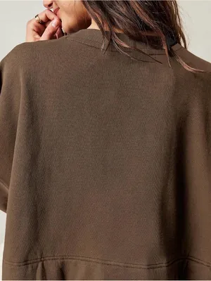 Women Oversized Sweatshirt Dress Patchwork Crewneck Long Sleeve Pullover Size M thumbnail 5