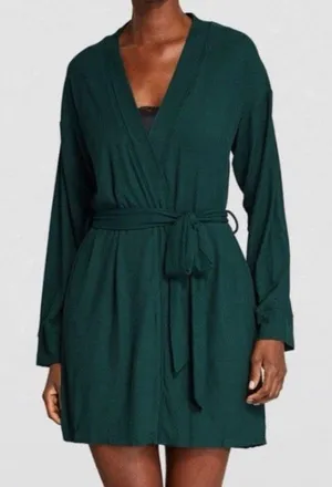 Skims Soft Lounge Rib Stretch Modal Robe Cypress XS thumbnail 1
