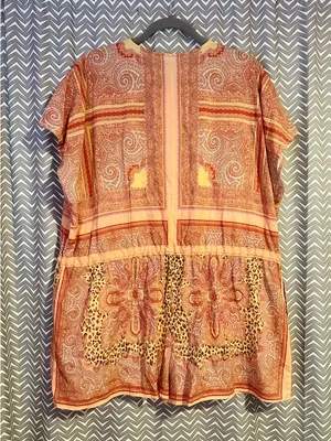 Free People Intimately | Paisley Leopard Print Short Sleeve Romper, size S thumbnail 4