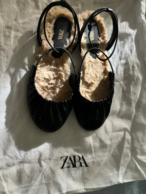 ZARA Fur Leather slippers Sandal thumbnail 2