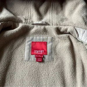 Esprit Women’s Quilted Hooded Coat Beige Long Jacket Size L Warm Outerwear thumbnail 14