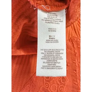 Free People Parisian Nights Tunic Top M Red Orange Lace Eyelet Boho Peasant Top‎ thumbnail 11