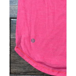 Lululemon Pink‎ Striped V-Neck Short Sleeve Athletic Top Small Lightweight Sheer thumbnail 7