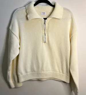 Cotton On Butter Yellow Half-Zip Collar Sweater - womens Large‎ thumbnail 1