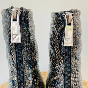 Zara Brown and Black Snakeskin Ankle Boots thumbnail 8
