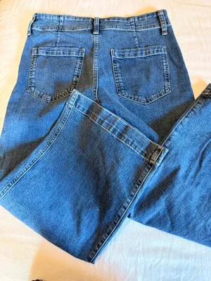 GAP High Rise Wide Leg Crop Jeans Women’s 10/30 Medium Wash Patch Pocket thumbnail 7