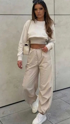 ZARA Women’s Parachute Cargo Pants thumbnail 1