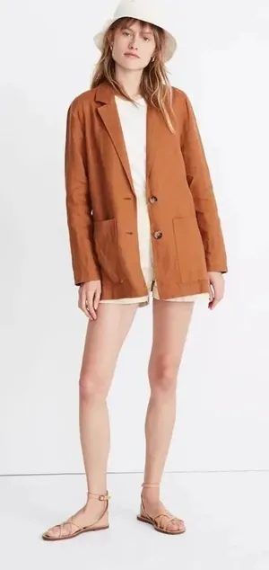 ✨Madewell Linen Dorset Sz Small Blazer✨ thumbnail 1