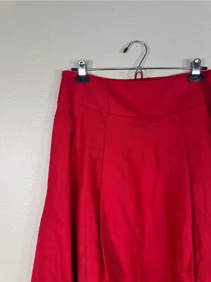 Reformation Red Santana Linen Two Piece Set Womens 8 Midi Skirt Corset Top thumbnail 10