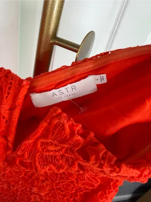 ASTR the Label Red Floral Lace Strapless Midi Dress Size L Cocktail Party thumbnail 11