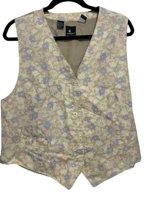 Liz Claiborne Liz sport vintage floral print vest size 14 thumbnail 1