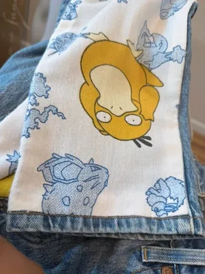 Custom Reworked 1-of-1 Levi's 501 Crop Jeans Pokémon Graphic Leg W26 L26.5 Upcyc thumbnail 12