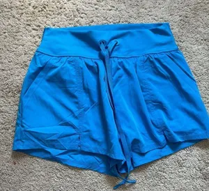 Aerie NWT The Hugger Home Run Shorts in Blue Pockets Drawstring Size Small thumbnail 2