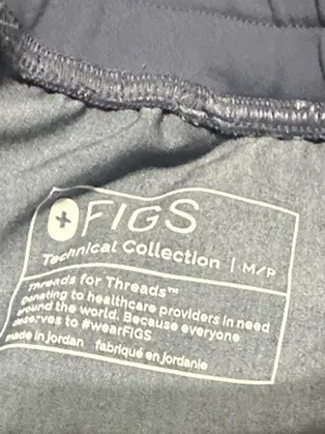 Figs Blue Jogger Scrub Pants with Pink Drawstring thumbnail 3