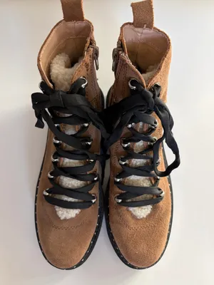 Steve Madden Rainier Chestnut Brown Suede Leather Chunky Boots Size 8 thumbnail 5