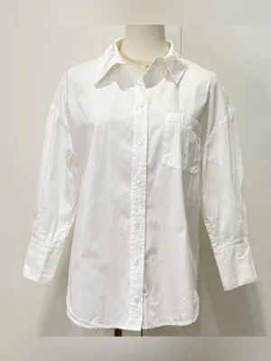 Anine Bing Mika Button Down Shirt XXS White Oversized Capsule Clean Chic Classic thumbnail 5