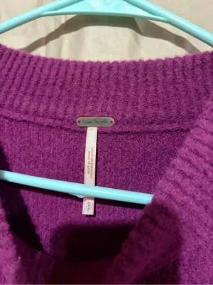 Free People High Low Plum Oversized Sweater Tunic Purple peaches thumbnail 4