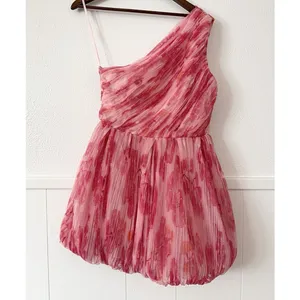 Hutch Anthropologie One Shoulder Bubble Hem Dress 4 Pink Tulle Party Barbiecore thumbnail 4