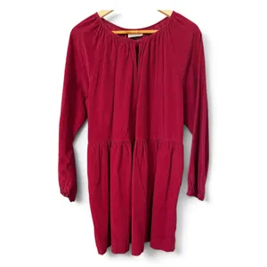 Universal Thread Burgundy Corduroy Long Sleeve Babydoll Mini Dress XL‎ Pockets thumbnail 3