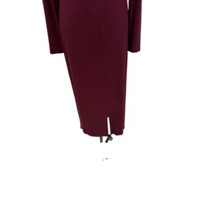Marine Layer Lexi Mockneck Midi Dress Merlot Ribbed‎ Tencel Soft Stretch Large thumbnail 9