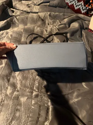Coach Light Blue Leather Tote with Charcoal/Black Handles thumbnail 3