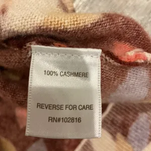 Garnet Hill 100% Cashmere Floral V‎ Neck Sweater Top XS Autumn Colors minimalist thumbnail 5