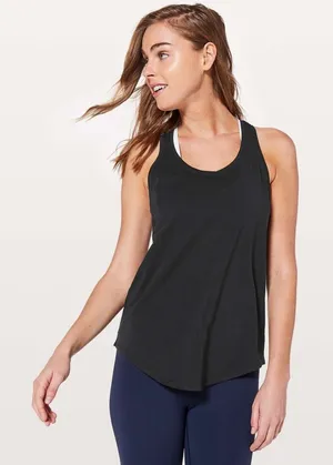 Lululemon Love Tank *Pleated in Black (First Release) Sleeveless Top Pima Cotton thumbnail 1