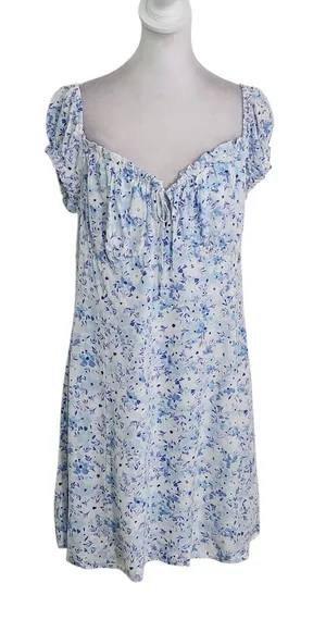 Aeropostale Blue Floral Print Mini Dress Size XL NWOT thumbnail 1