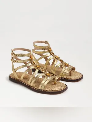 Sam Edelman Tianna Gladiator Sandal Gold Size 7.5 New Without Box thumbnail 2