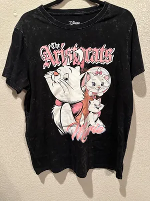 NWT Disney Rocker Marie Cats Aristocats Black Tie Dye Shirt XXL thumbnail 1