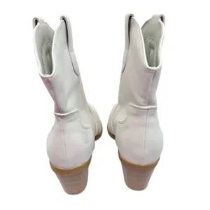 Journee Collection Western Boots Size 9 White‎ Pointed Toe Block Heel thumbnail 6