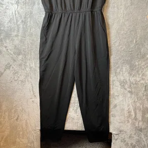 Clara Sun Woo Back Cut Out Jogger Pocket Jumpsuit Size‎ Medium New Black thumbnail 3