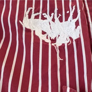 EUC Ralph Lauren Sport Button Down Striped Top Dual Embroidered Ponies Size 2 thumbnail 4