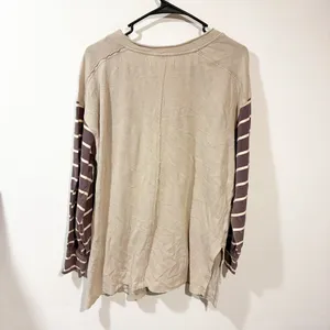 Free‎ People We The Free Red Cream Stripe Awesome Long-Sleeved T-Shirt Size XS thumbnail 6