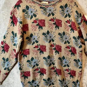 Vintage Floral Knit Sweater Cottagecore Granny Chic Pullover Large Deadstock New thumbnail 2